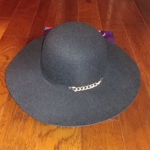 Boho black floppy hat